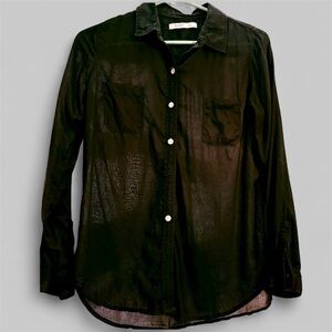 Old Navy Black Sheer Button-Up Shirt